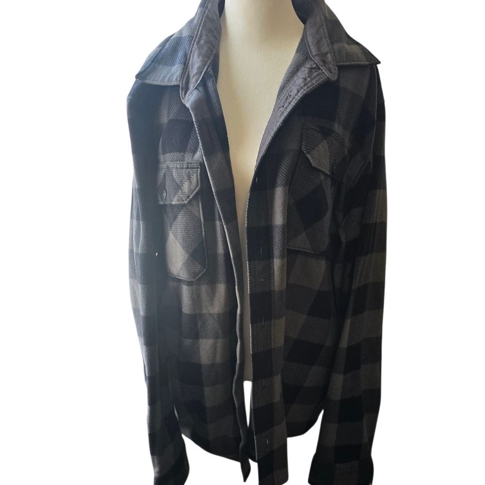 Men Wrangler Long Sleeve Black and Gray Fleece Jacket XL